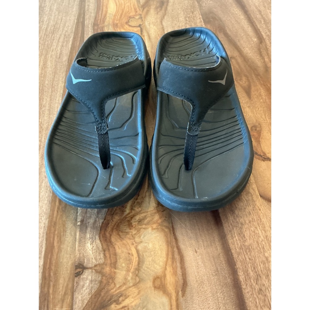 Hoka Ora Recovery Flip Sandals Black Dark Gull Gray Women 7 1099676 - Picture 10 of 10